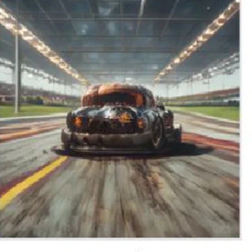 VGGFlow result for the burger racer prompt.