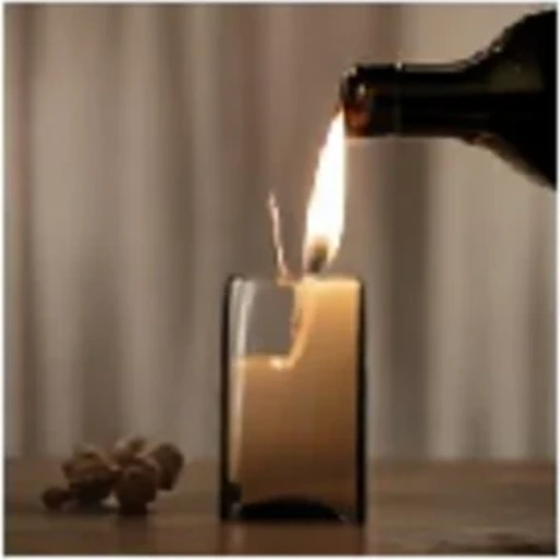 GRPO result for the wine bottle candle prompt.