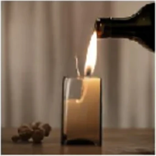 SDXL-Turbo result for the wine bottle candle prompt.