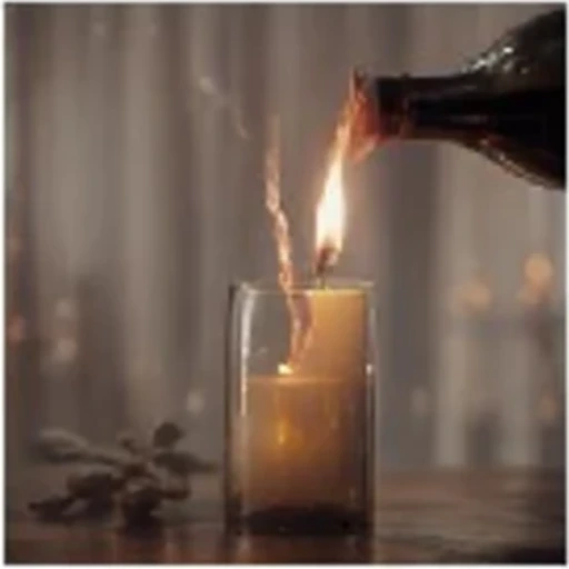 VGGFlow result for the wine bottle candle prompt.